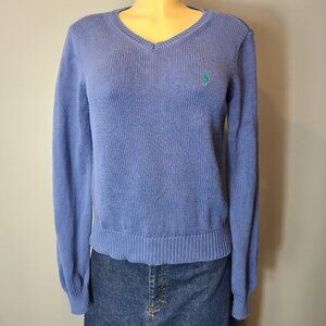 Ralph Lauren blue label‎ Sweater women Sz Medium Vtg 100% Cotton Preppy Heritage